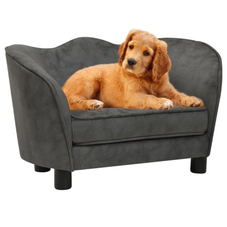 vidaXL Hundesofa Dunkelgrau 66x43x40 cm Plüsch