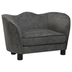 vidaXL Hundesofa Dunkelgrau 66x43x40 cm Plüsch