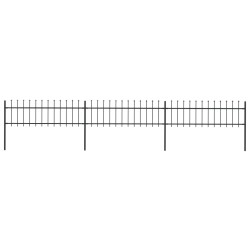vidaXL Gartenzaun mit Speerspitzen Stahl 5,1 x 0,6 m Schwarz