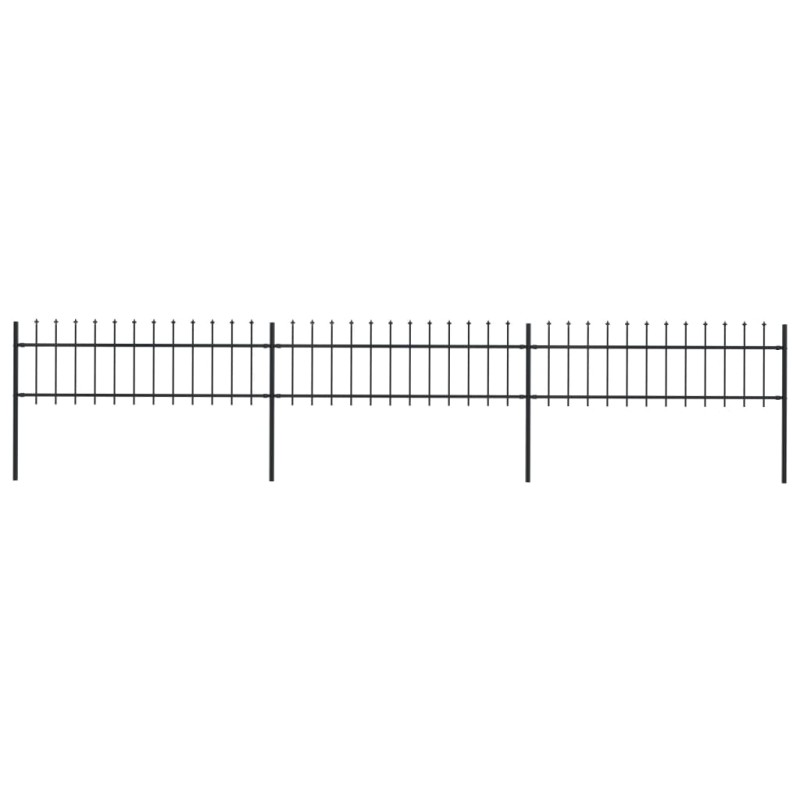 vidaXL Gartenzaun mit Speerspitzen Stahl 5,1 x 0,6 m Schwarz vidaXL Gartenzaun mit Speerspitzen Stahl 5,1 x 0,6 m Schwarz