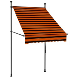 vidaXL Einziehbare Markise Handbetrieben mit LED 100 cm Orange Braun