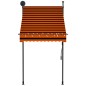 vidaXL Einziehbare Markise Handbetrieben mit LED 100 cm Orange Braun vidaXL Einziehbare Markise Handbetrieben mit LED 100 cm Orange Braun
