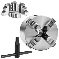 vidaXL 4-Backen-Drehfutter Selbstzentrierend 80 mm Stahl 