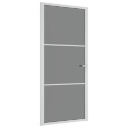 vidaXL Innentür 93x201,5 cm Weiß ESG-Glas und Aluminium