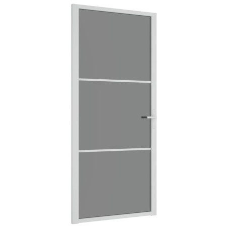 vidaXL Innentür 93x201,5 cm Weiß ESG-Glas und Aluminium