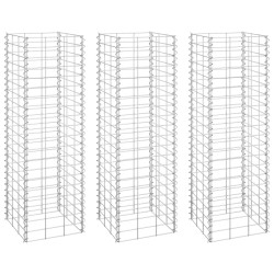 vidaXL Gabionen-Hochbeete 3 Stk. 30x30x100 cm Eisen