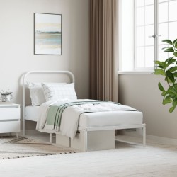 vidaXL Bettgestell mit Kopfteil Metall Weiß 80x200 cm