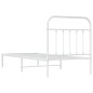 vidaXL Bettgestell mit Kopfteil Metall Weiß 80x200 cm vidaXL Bettgestell mit Kopfteil Metall Weiß 80x200 cm