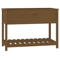 vidaXL Pflanzkübel mit Ablage Honigbraun 111,5x54x81 cm Kiefernholz