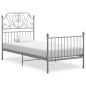 vidaXL Bettgestell Grau Metall 90x200 cm vidaXL Bettgestell Grau Metall 90x200 cm