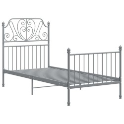 vidaXL Bettgestell Grau Metall 90x200 cm 
