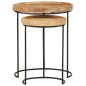 vidaXL 2-tlg. Couchtisch-Set Massivholz Mango und Stahl vidaXL 2-tlg. Couchtisch-Set Massivholz Mango und Stahl