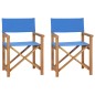 vidaXL Regiestühle 2 Stk. Klappbar Blau Massivholz Teak vidaXL Regiestühle 2 Stk. Klappbar Blau Massivholz Teak
