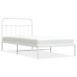 vidaXL Bettgestell mit Kopfteil Metall Weiß 107x203 cm vidaXL Bettgestell mit Kopfteil Metall Weiß 107x203 cm