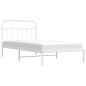 vidaXL Bettgestell mit Kopfteil Metall Weiß 107x203 cm vidaXL Bettgestell mit Kopfteil Metall Weiß 107x203 cm