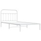 vidaXL Bettgestell mit Kopfteil Metall Weiß 107x203 cm vidaXL Bettgestell mit Kopfteil Metall Weiß 107x203 cm
