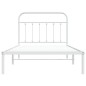 vidaXL Bettgestell mit Kopfteil Metall Weiß 107x203 cm vidaXL Bettgestell mit Kopfteil Metall Weiß 107x203 cm