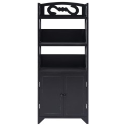 vidaXL Badezimmerschrank Schwarz 46x24x116 cm Paulownia Holz