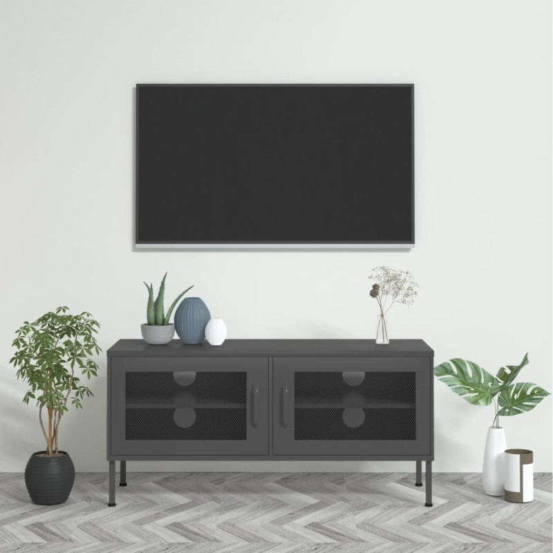 vidaXL TV-Schrank Anthrazit 105x35x50 cm Stahl vidaXL TV-Schrank Anthrazit 105x35x50 cm Stahl