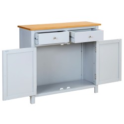 vidaXL Sideboard 90x33,5x83 cm Massivholz Eiche