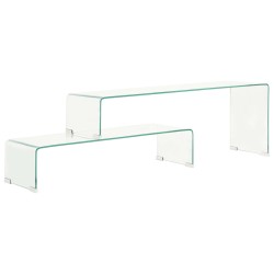 vidaXL 2-tlg. Couchtisch-Set 90x30x20/110x30x40 cm Hartglas 