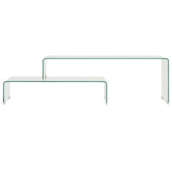 vidaXL 2-tlg. Couchtisch-Set 90x30x20/110x30x40 cm Hartglas 