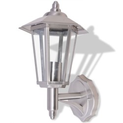 vidaXL Außenwandlampe Laterne Aufrecht Edelstahl