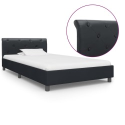 vidaXL Bettgestell Schwarz Kunstleder 90 x 200 cm