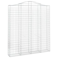 vidaXL Gabione mit Hochbogen 200x30x220/240 cm Verzinktes Eisen