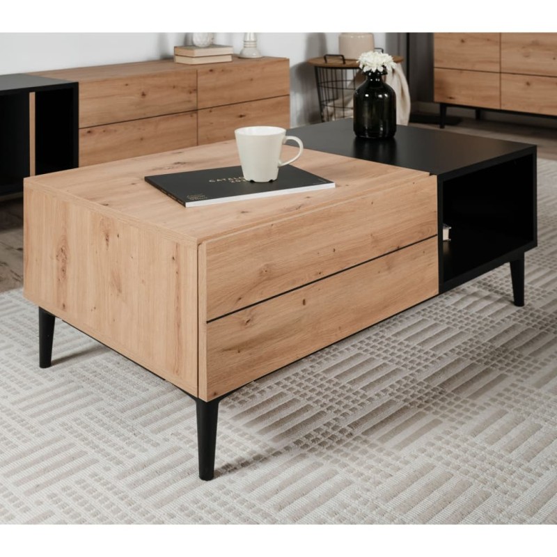 Finori Couchtisch Nola 55A Artisan-Eiche und Schwarz Finori Couchtisch Nola 55A Artisan-Eiche und Schwarz