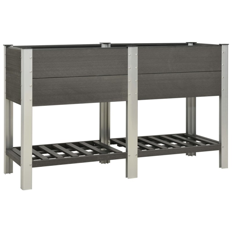 vidaXL Garten-Hochbeet mit Ablage 150x50x90 cm WPC Grau vidaXL Garten-Hochbeet mit Ablage 150x50x90 cm WPC Grau