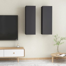 vidaXL TV-Schränke 2 Stk. Grau 30,5x30x90 cm Holzwerkstoff