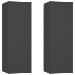 vidaXL TV-Schränke 2 Stk. Grau 30,5x30x90 cm Holzwerkstoff