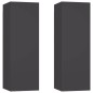 vidaXL TV-Schränke 2 Stk. Grau 30,5x30x90 cm Holzwerkstoff vidaXL TV-Schränke 2 Stk. Grau 30,5x30x90 cm Holzwerkstoff