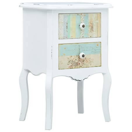 vidaXL Nachttisch Weiß und Braun 43 x 32 x 65 cm MDF