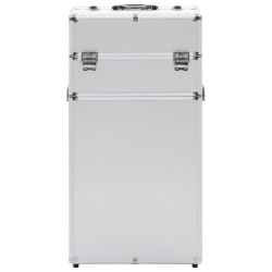 vidaXL Kosmetikkoffer Aluminium Silbern