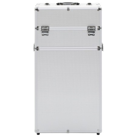 vidaXL Kosmetikkoffer Aluminium Silbern