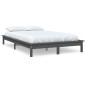 vidaXL Massivholzbett Grau 135x190 cm Kiefer vidaXL Massivholzbett Grau 135x190 cm Kiefer