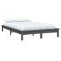 vidaXL Massivholzbett Grau 135x190 cm Kiefer vidaXL Massivholzbett Grau 135x190 cm Kiefer