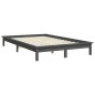vidaXL Massivholzbett Grau 135x190 cm Kiefer vidaXL Massivholzbett Grau 135x190 cm Kiefer