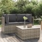 vidaXL 3-tlg. Garten-Lounge-Set mit Kissen Grau Poly Rattan vidaXL 3-tlg. Garten-Lounge-Set mit Kissen Grau Poly Rattan