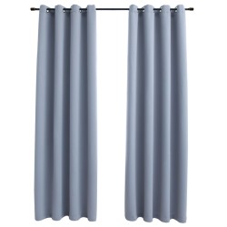 vidaXL Verdunkelungsvorhänge mit Metallösen 2 Stk. Grau 140x245cm