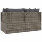 vidaXL 3-tlg. Garten-Lounge-Set mit Kissen Grau Poly Rattan vidaXL 3-tlg. Garten-Lounge-Set mit Kissen Grau Poly Rattan