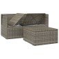 vidaXL 3-tlg. Garten-Lounge-Set mit Kissen Grau Poly Rattan vidaXL 3-tlg. Garten-Lounge-Set mit Kissen Grau Poly Rattan