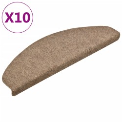vidaXL Selbstklebende Treppenmatten 10 Stk. Creme 65x21x4cm Nadelvlies