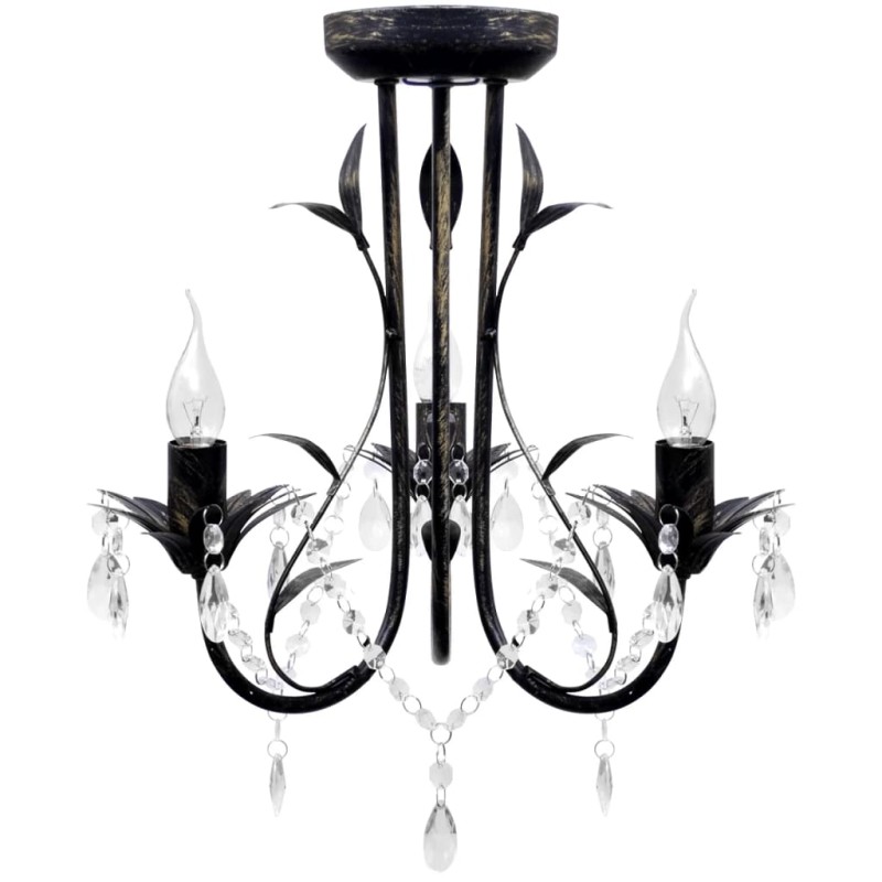 Decknlampe Art Novau mit Kristallperlen 3 x E14 Decknlampe Art Novau mit Kristallperlen 3 x E14