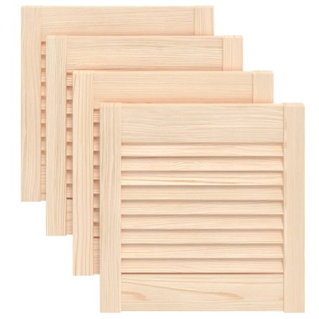 vidaXL Schranktüren Lamellen-Design 4 Stk. 39,5x39,4 cm Massivholz