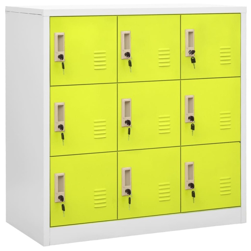 vidaXL Schließfachschrank Hellgrau und Grün 90x45x92,5 cm Stahl vidaXL Schließfachschrank Hellgrau und Grün 90x45x92,5 cm Stahl