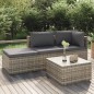 4-tlg. Garten-Lounge-Set mit Kissen Grau Poly Rattan 4-tlg. Garten-Lounge-Set mit Kissen Grau Poly Rattan