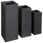 vidaXL Garten-Hochbeete 3-tlg. Poly Rattan Schwarz vidaXL Garten-Hochbeete 3-tlg. Poly Rattan Schwarz
